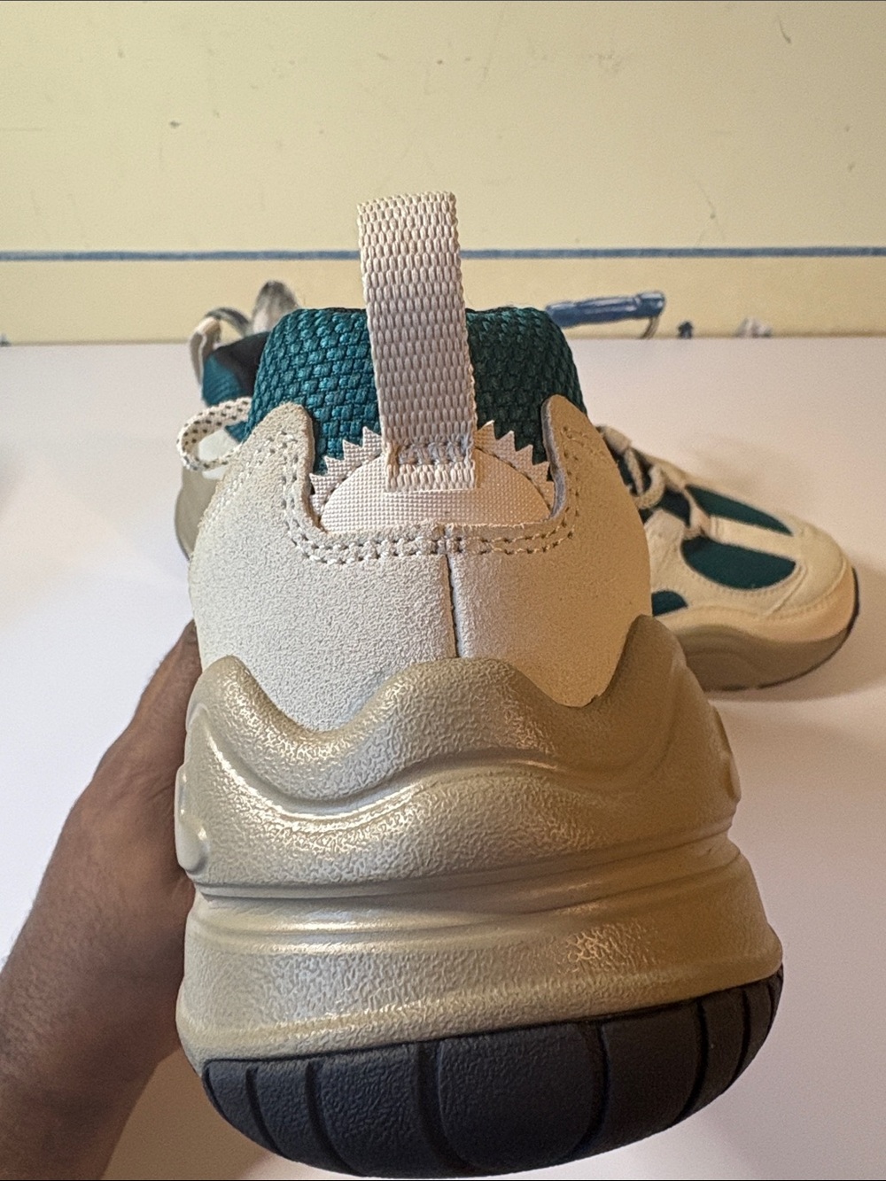 Size- 11.5 Nike Teal and Beige Chunky Lace-Up Sneakers - Picture 5 of 10